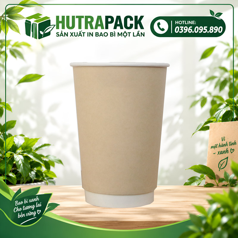 Ly Giấy 2 Lớp Kraft Nâu 500ml - 16oz